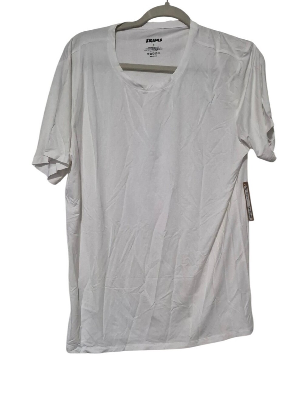 SKIMS Men's Stretch Short Sleeve Crew Neck T-Shirt Chalk White Medium NWT